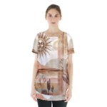 Abstract Sun Boho Bohemian Design Skirt Hem Sports Top