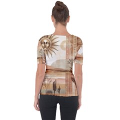 Shoulder Cut Out Short Sleeve Top 