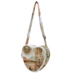 Abstract Sun Boho Bohemian Design Heart Shoulder Bag