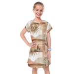 Abstract Sun Boho Bohemian Design Kids  Drop Waist Dress