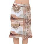 Abstract Sun Boho Bohemian Design Short Mermaid Skirt