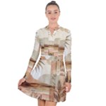 Abstract Sun Boho Bohemian Design Long Sleeve Panel Dress