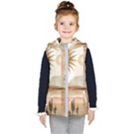 Abstract Sun Boho Bohemian Design Kids  Hooded Puffer Vest