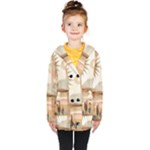 Abstract Sun Boho Bohemian Design Kids  Double Breasted Button Coat