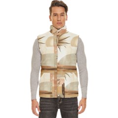 Abstract Sun Boho Bohemian Design Men s High Neck Button Up Puffer Vest from ArtsNow.com