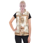 Abstract Sun Boho Bohemian Design Women s Button Up Vest