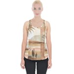 Abstract Sun Boho Bohemian Design Piece Up Tank Top