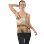 Abstract Sun Boho Bohemian Design Chiffon Cami