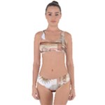 Abstract Sun Boho Bohemian Design Criss Cross Bikini Set