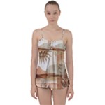 Abstract Sun Boho Bohemian Design Babydoll Tankini Set