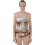 Abstract Sun Boho Bohemian Design Twist Front Tankini Set