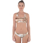 Abstract Sun Boho Bohemian Design Cross Back Hipster Bikini Set