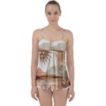 Abstract Sun Boho Bohemian Design Babydoll Tankini Top