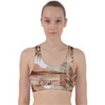 Abstract Sun Boho Bohemian Design Back Weave Sports Bra