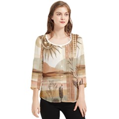 Chiffon Quarter Sleeve Blouse 