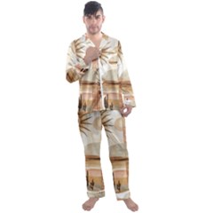 Men s Long Sleeve Satin Pajamas Set 