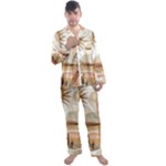 Abstract Sun Boho Bohemian Design Men s Long Sleeve Satin Pajamas Set