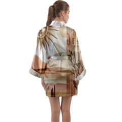 Long Sleeve Satin Kimono 