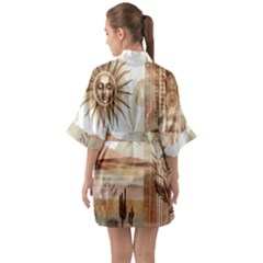 Half Sleeve Satin Kimono  