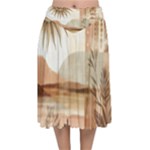 Abstract Sun Boho Bohemian Design Velvet Flared Midi Skirt