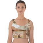 Abstract Sun Boho Bohemian Design Velvet Crop Top