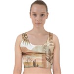 Abstract Sun Boho Bohemian Design Velvet Racer Back Crop Top