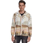 Abstract Sun Boho Bohemian Design Men s High Neck Windbreaker