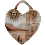 Abstract Sun Boho Bohemian Design Giant Heart Shaped Tote