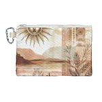 Abstract Sun Boho Bohemian Design Canvas Cosmetic Bag (Large)