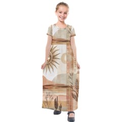 Kids  Short Sleeve Maxi Dress 