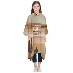 Abstract Sun Boho Bohemian Design Kids  Hooded Rain Ponchos from ArtsNow.com