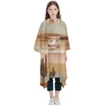 Abstract Sun Boho Bohemian Design Kids  Hooded Rain Ponchos