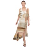 Abstract Sun Boho Bohemian Design Maxi Chiffon Cover Up Dress