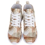 Abstract Sun Boho Bohemian Design Women s Lightweight High Top Sneakers