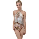 Abstract Sun Boho Bohemian Design Go with the Flow One Piece Swimsuit