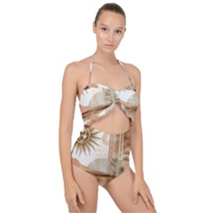 Scallop Top Cut Out Swimsuit 