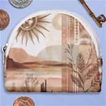 Abstract Sun Boho Bohemian Design Horseshoe Style Canvas Pouch