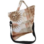 Abstract Sun Boho Bohemian Design Fold Over Handle Tote Bag