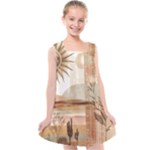 Abstract Sun Boho Bohemian Design Kids  Cross Back Dress