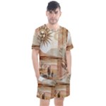 Abstract Sun Boho Bohemian Design Men s Mesh T-Shirt and Shorts Set