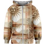 Abstract Sun Boho Bohemian Design Kids  Zipper Hoodie Without Drawstring