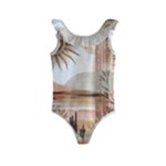 Abstract Sun Boho Bohemian Design Kids  Frill Swimsuit