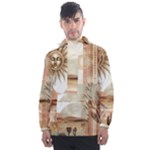 Abstract Sun Boho Bohemian Design Men s Front Pocket Pullover Windbreaker