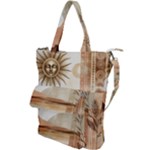 Abstract Sun Boho Bohemian Design Shoulder Tote Bag