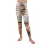 Abstract Sun Boho Bohemian Design Kids  Lightweight Velour Leggings