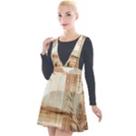 Abstract Sun Boho Bohemian Design Plunge Pinafore Velour Dress