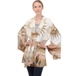 Abstract Sun Boho Bohemian Design Long Sleeve Velvet Kimono 