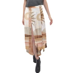 Velour Split Maxi Skirt 