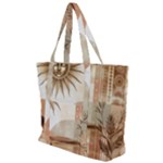 Abstract Sun Boho Bohemian Design Zip Up Canvas Bag