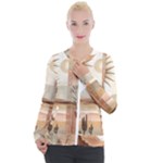 Abstract Sun Boho Bohemian Design Casual Zip Up Jacket